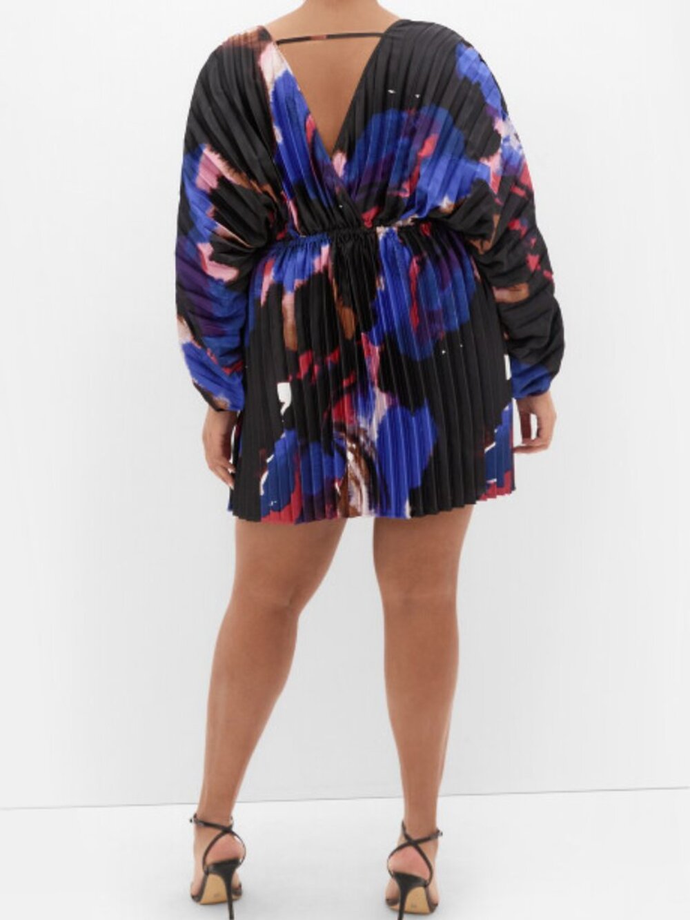 NWT City Chic Chloe Fade Print Pleated Open Back Mini Dress Sz. XXL or 24 - Picture 3 of 12